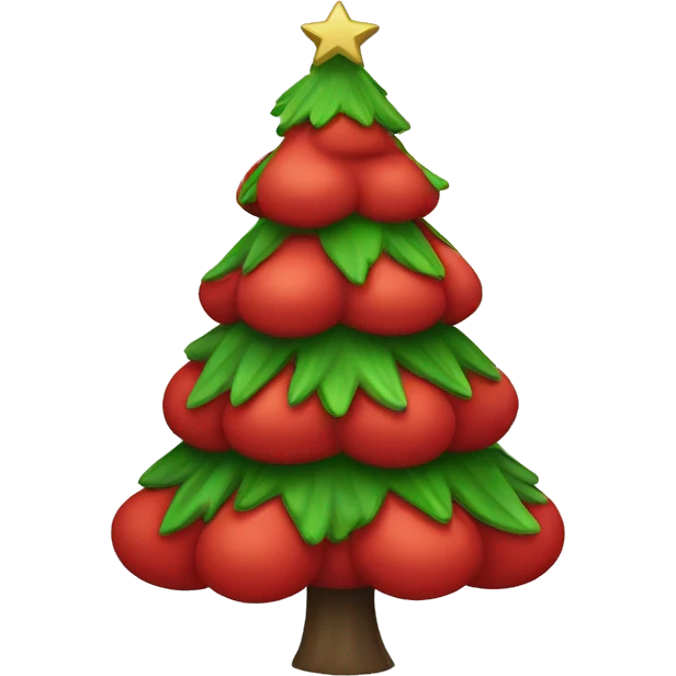 Árbol de navidad color rojo emoji