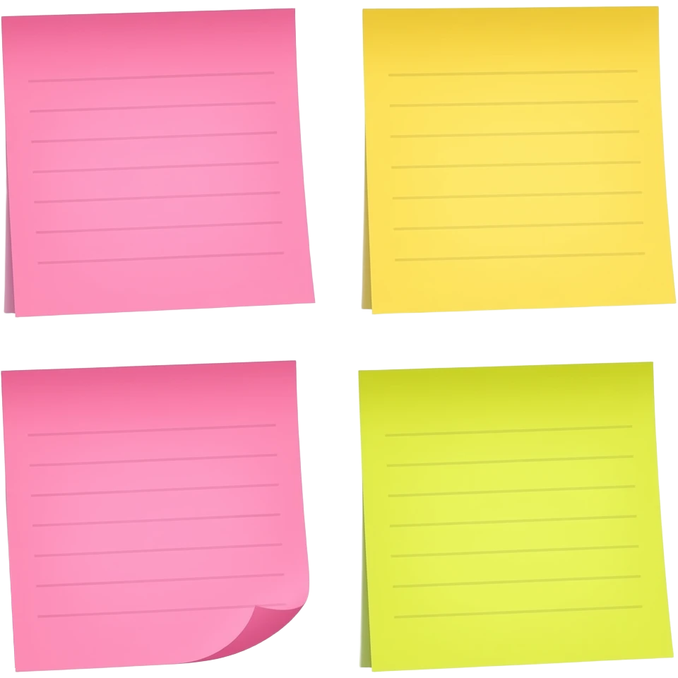 Pink and yellow sticky notes emoji