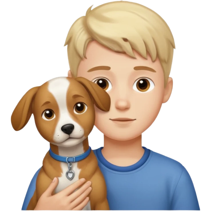 dog with boy  emoji