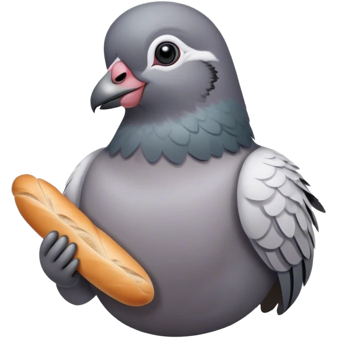 French pigeon holding a baguette emoji