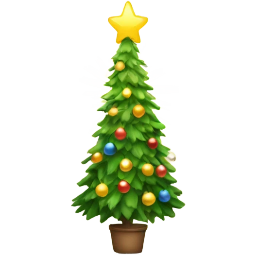 Christmas tree with a sunshine emoji