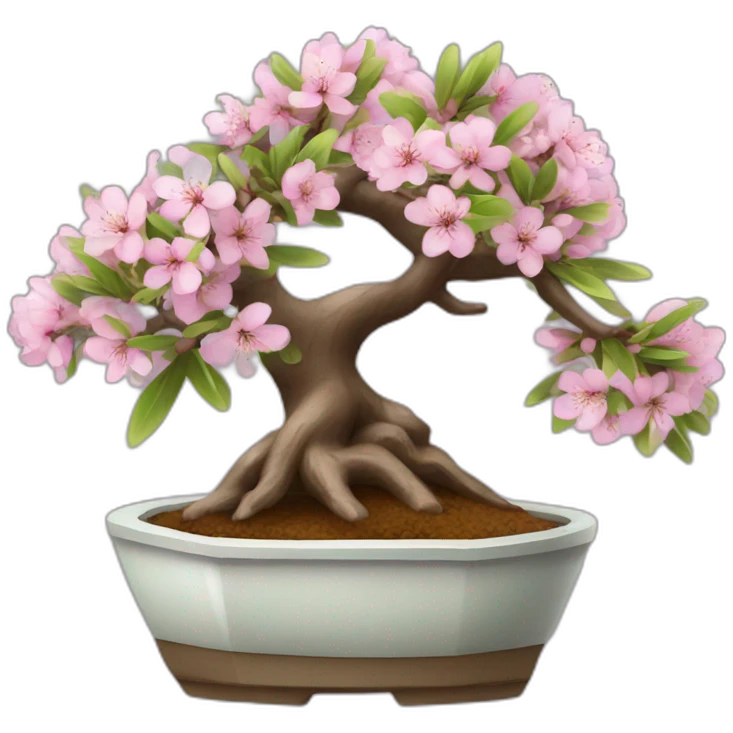 Bonsai blossoming almond tree emoji