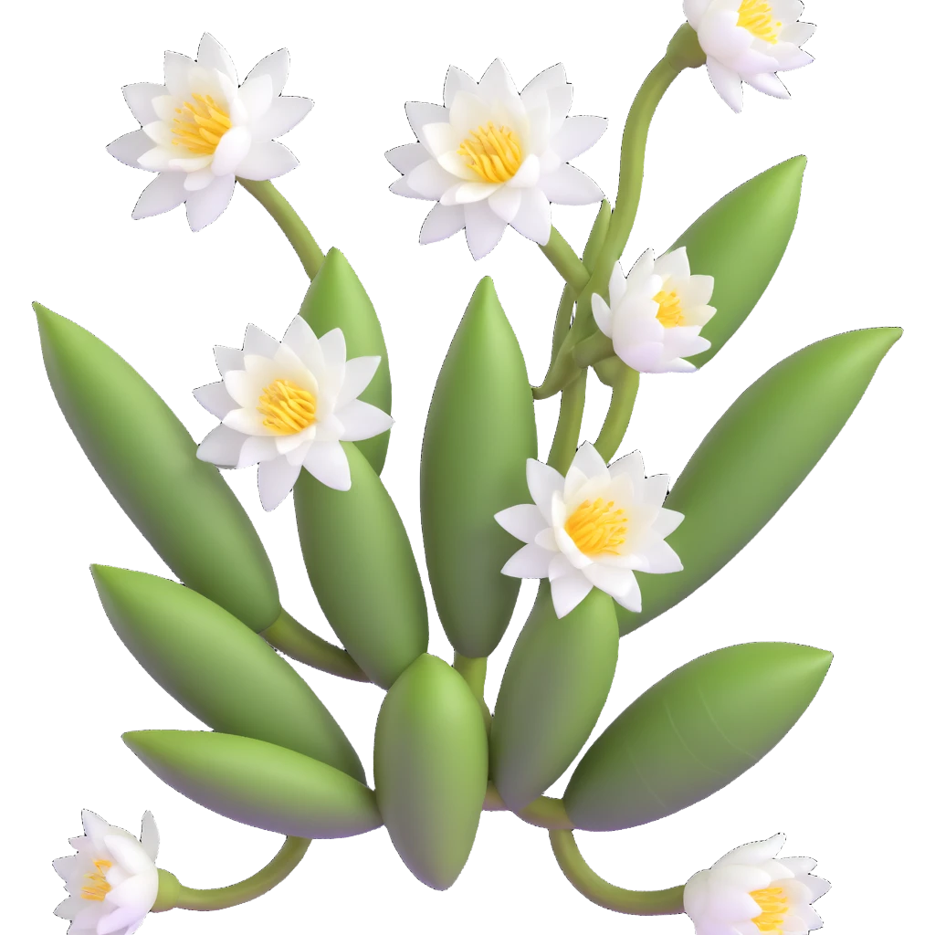 beautiful blooming epiphyllum flower with white petals emoji