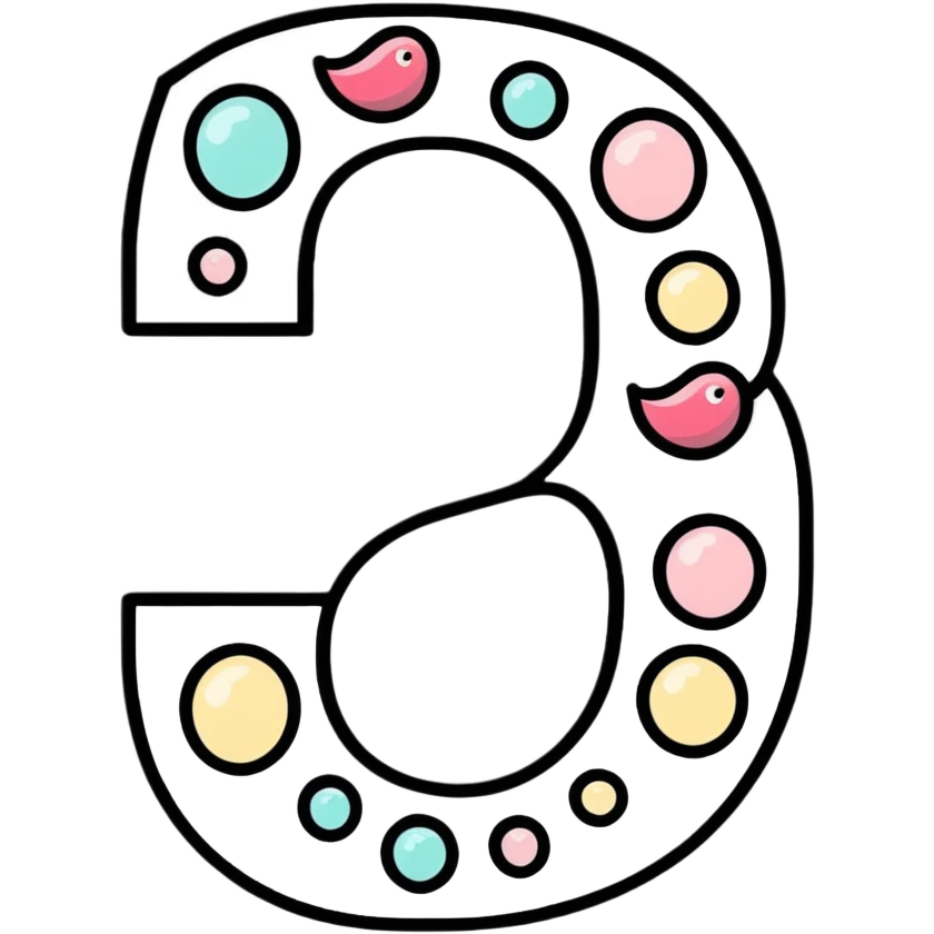 Elegant number 6 made of pearls or with pearl decorations emoji
