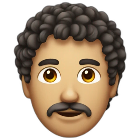 Curly man with an eyepatch and a braid by the side of his face emoji