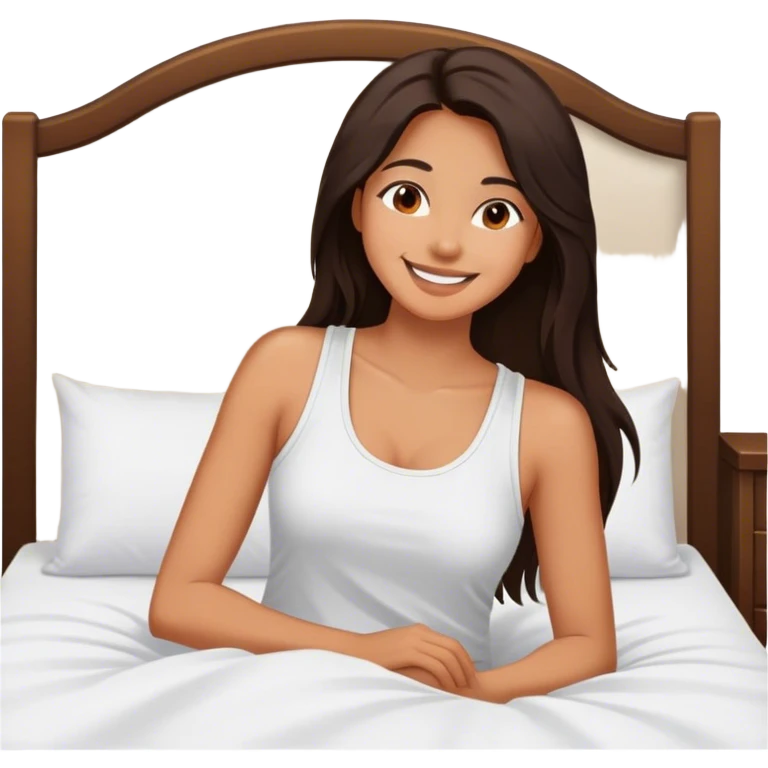 busty pawg long dark hair horny face intimate bed pose sfw emoji