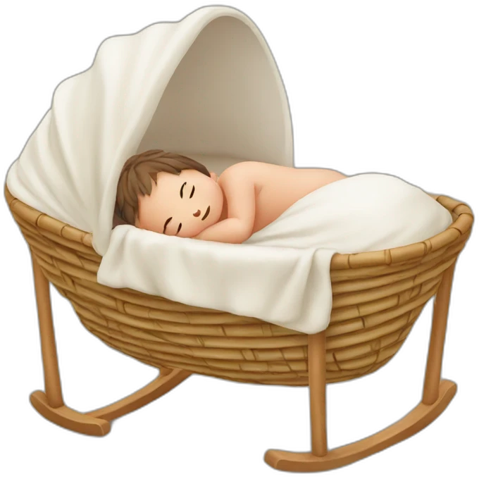 Newborn in a rattan cradle emoji