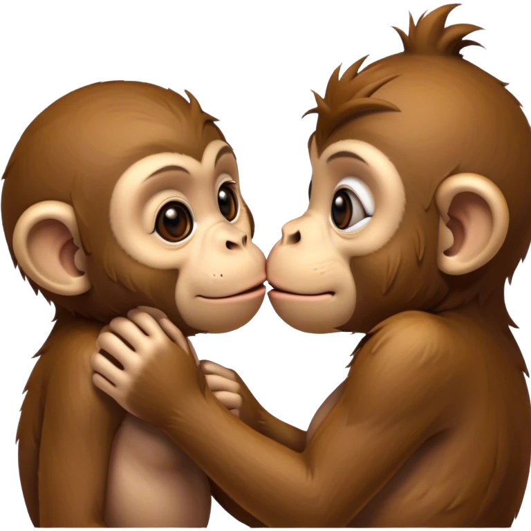 Two monkeys kissing emoji