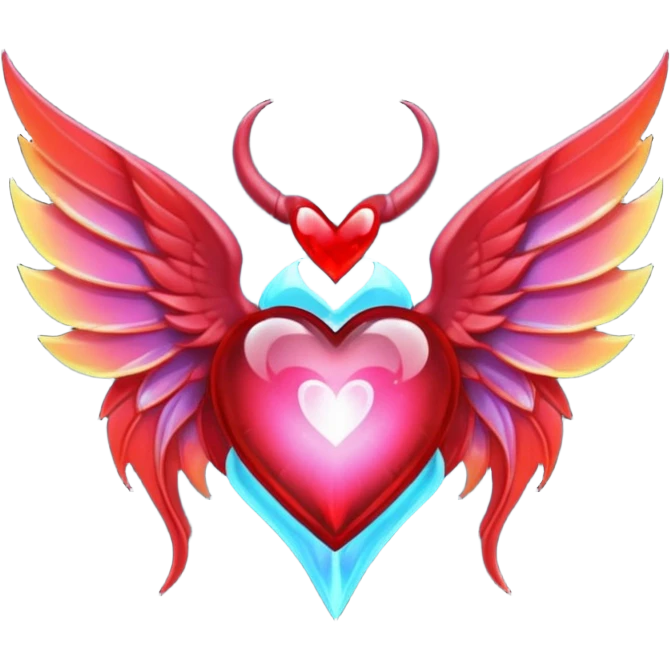 small lisuccubus wings, cryhstal heart  emoji
