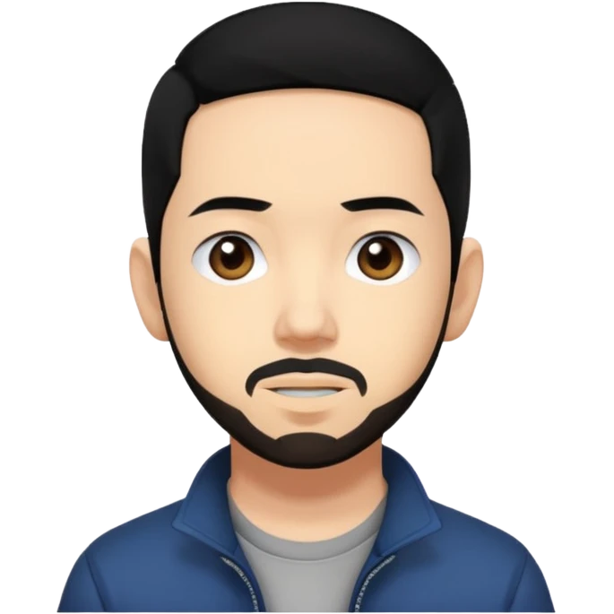 Mike Shinoda with black hair emoji