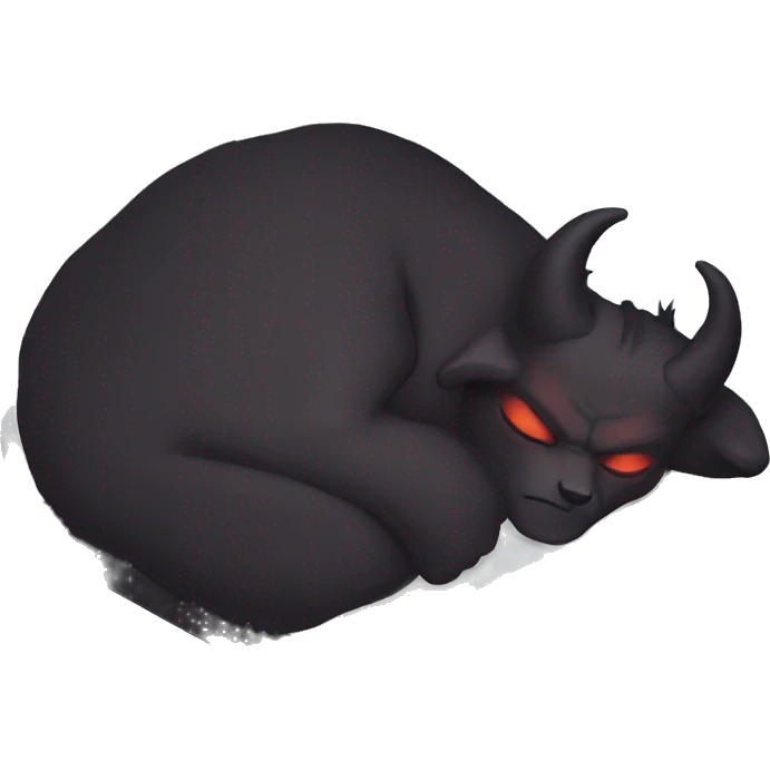 A demon sleeping emoji