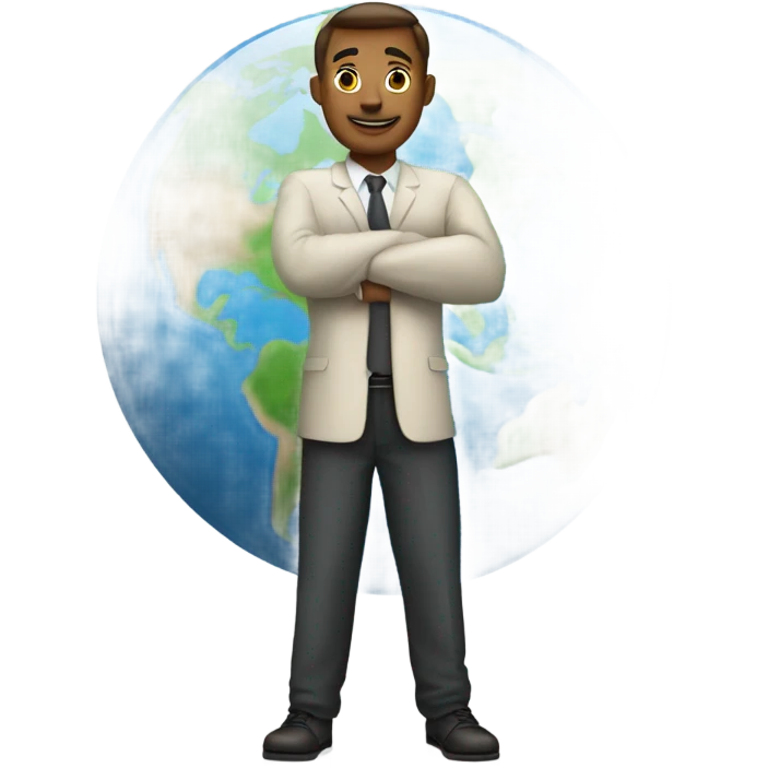 man standing on top of earth emoji