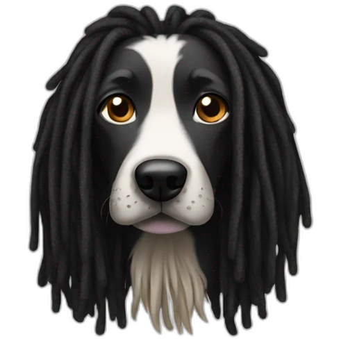black dreadlock dog emoji