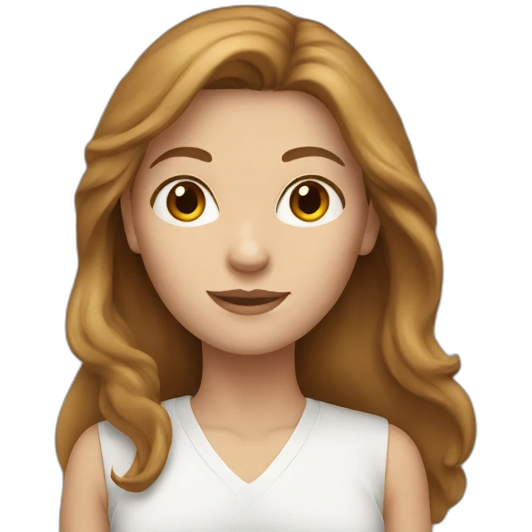 white woman with long brown hair emoji