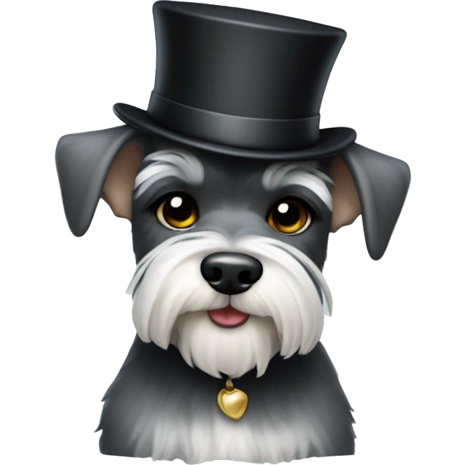 Mini schnauzer with top hat emoji