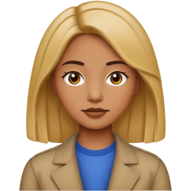 Pria rambut belah tengah emoji