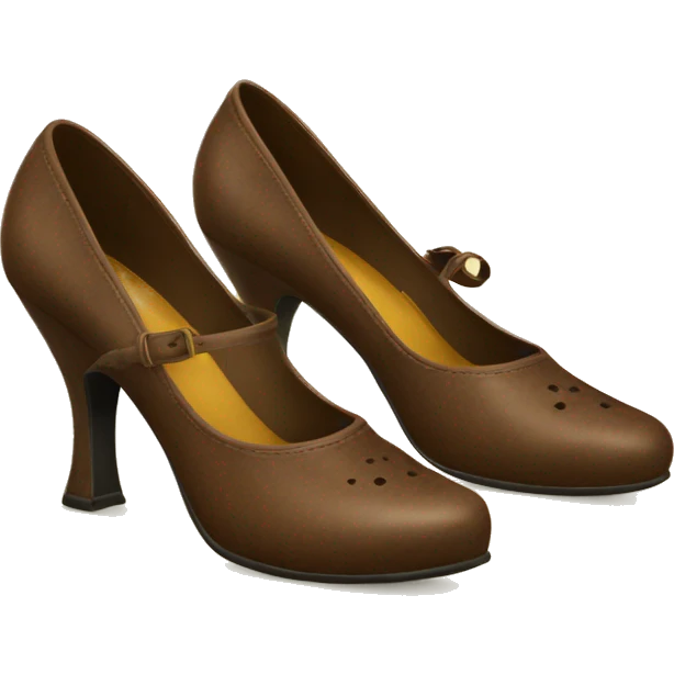 vintage women's high heel shoes brown emoji