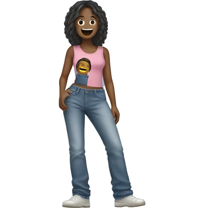 person wearing really funny jeans emoji