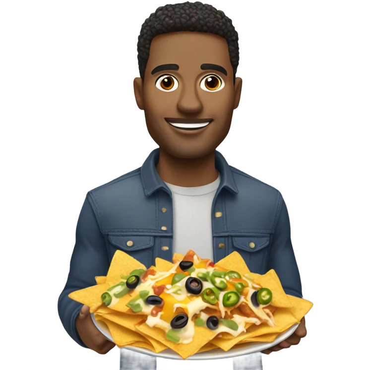 White guy holding nachos  emoji