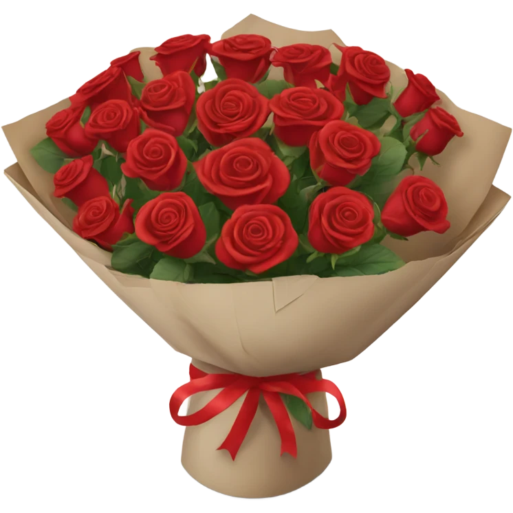 Bouquet of red roses in a white package emoji
