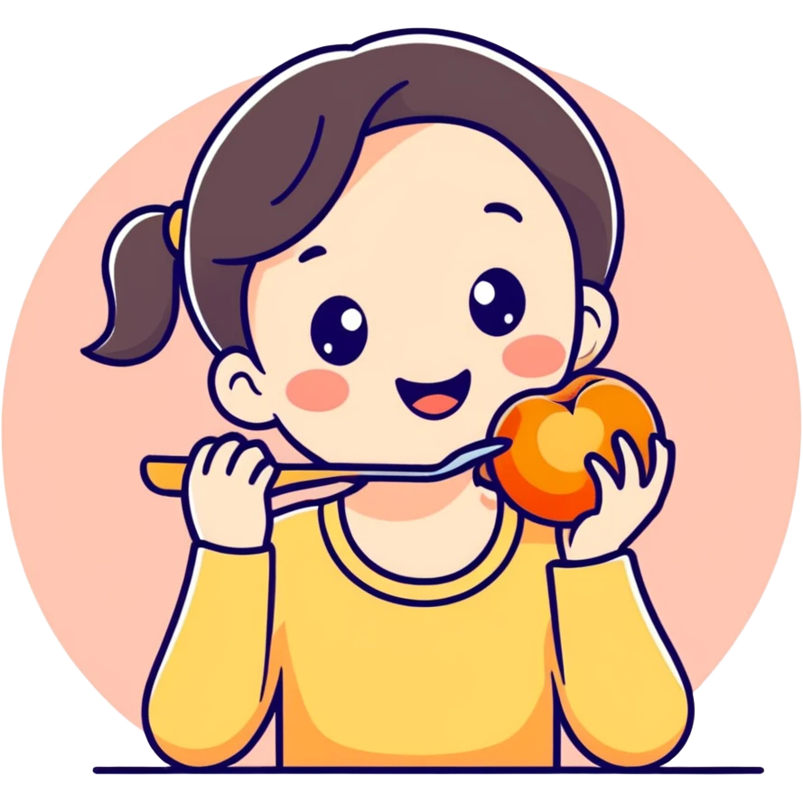 girl eating peach  emoji