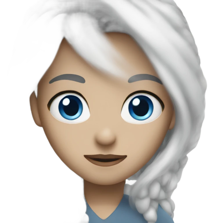 Blue eyes and white hair emoji
