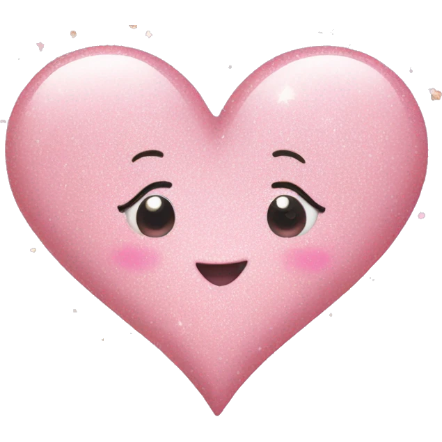 light pink heart with glitter emoji