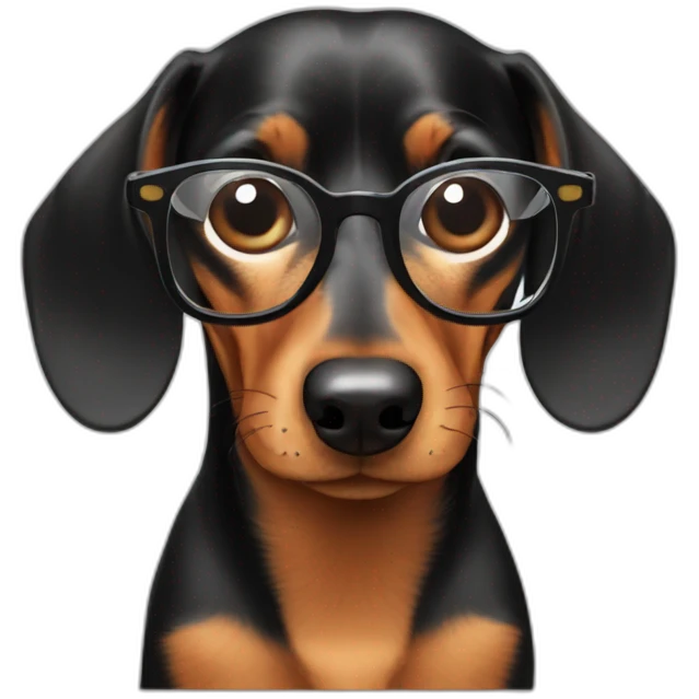 dachshund with glasses emoji