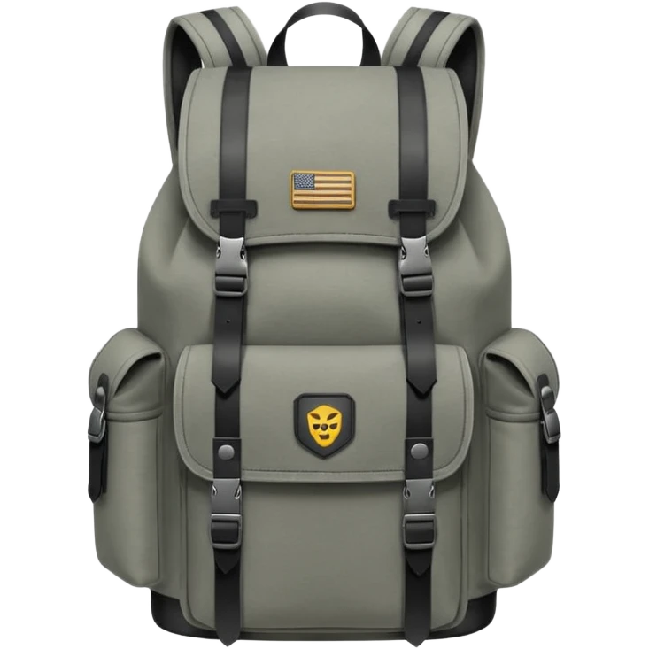 grey military backpack emoji