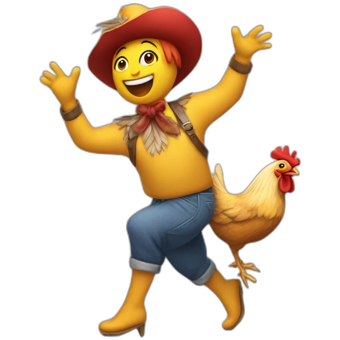 Laddy gagga dancing on a chicken emoji