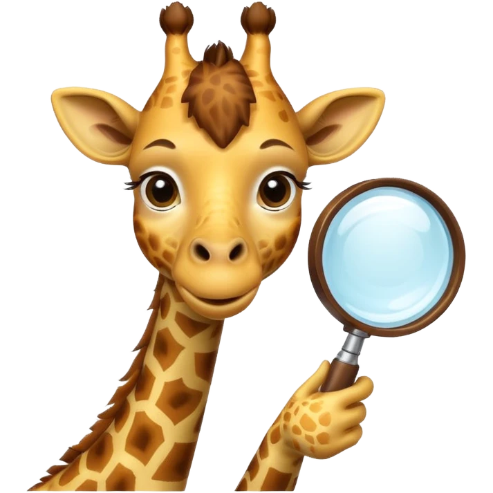 curious giraffe with magnifying glass emoji