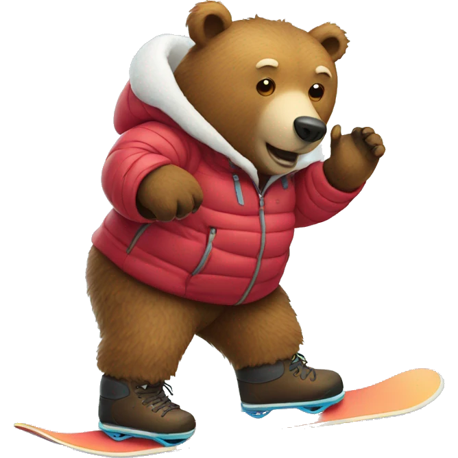 Bear on a snowboard emoji