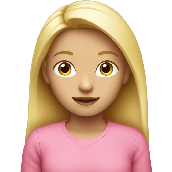 Blond girl whit a pink shirt  emoji