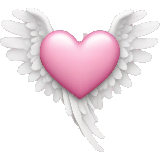Pink heart with white angel wings emoji