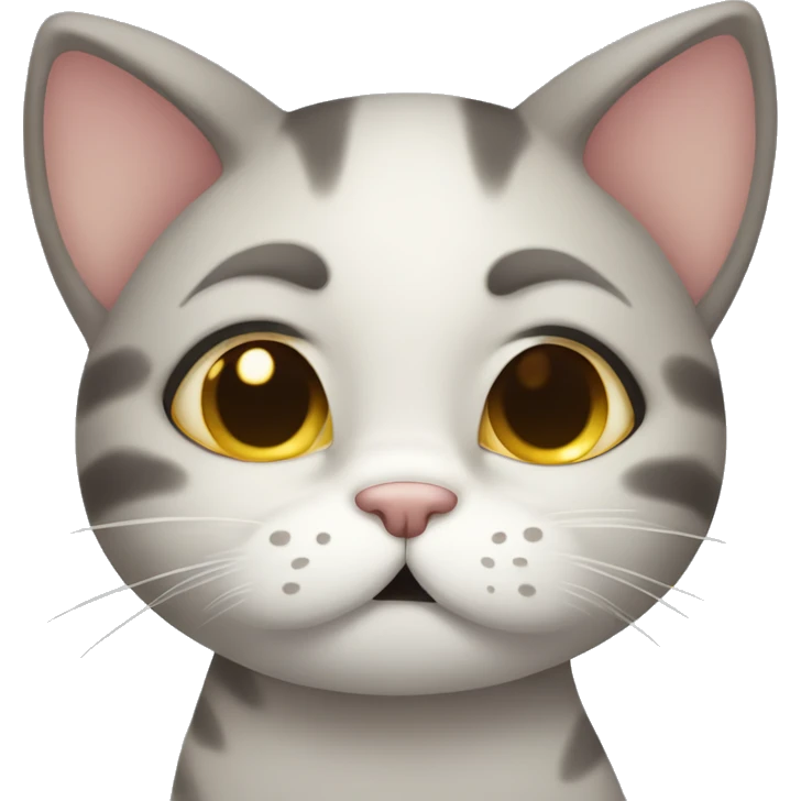 Shy cat covering her mouth with paw and closing eyes emoji