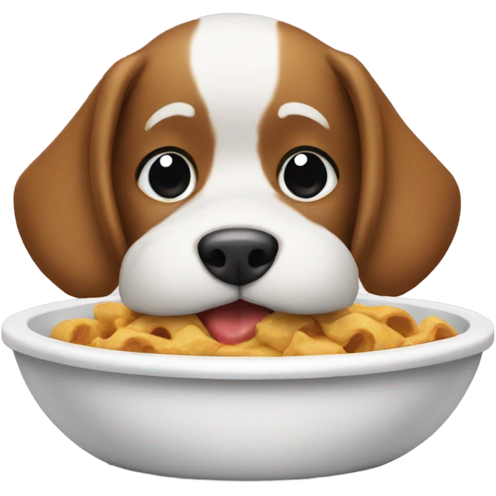 dog eating from bowl add santa emoji