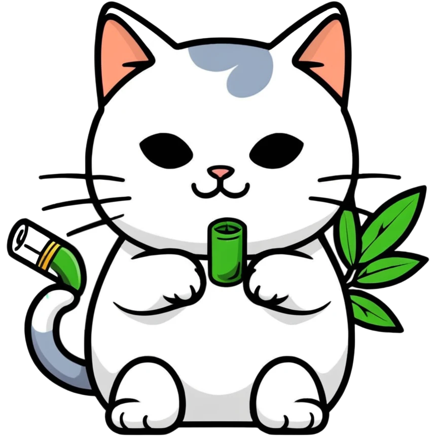 Cat smoking weed emoji