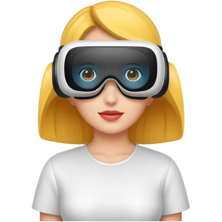 VR wearing woman emoji
