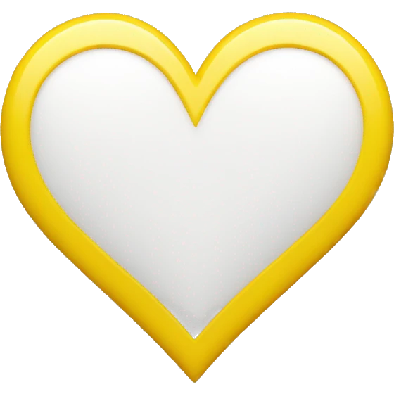 White yellow heart emoji