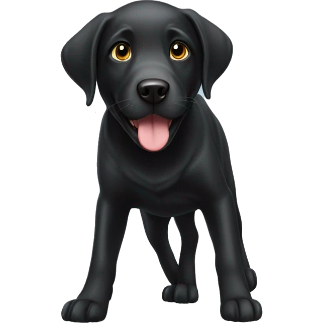 black labrador retriever playing emoji