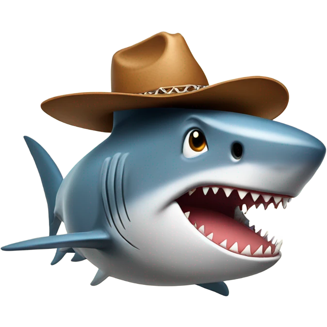 shark with cowboy hat emoji