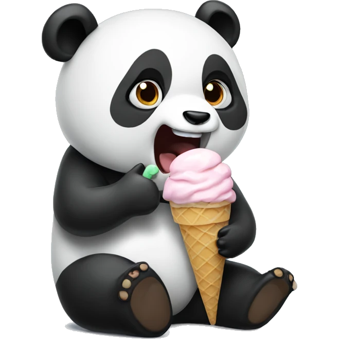 Panda eating ice cream emoji