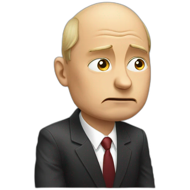 Vladimir Poutine crying sitting emoji