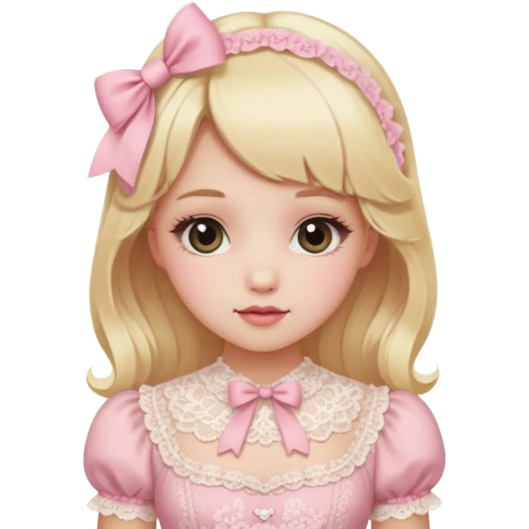Pink Lolita with blonde hair emoji