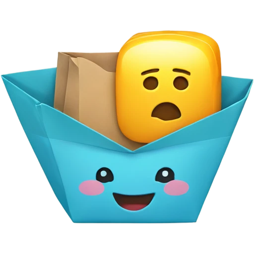 chat bubble with a shopping bag emoji