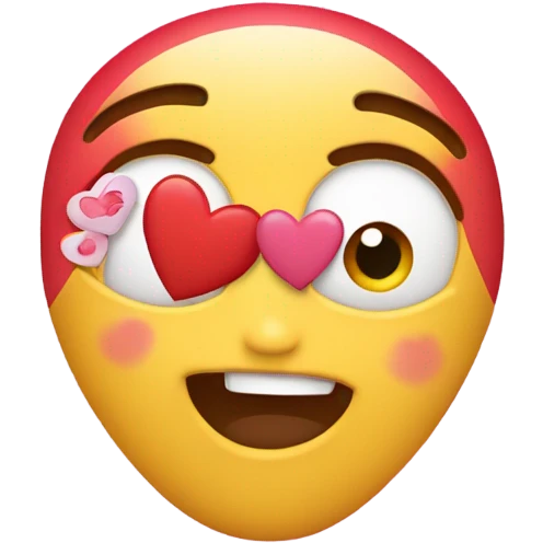Emoji With hearts and Text i Love you  emoji