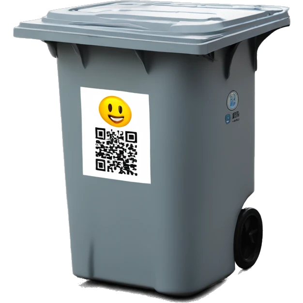 qr code on wheelie bin emoji