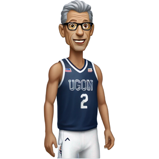 Jeff goldblum in a UConn basketball jersey emoji