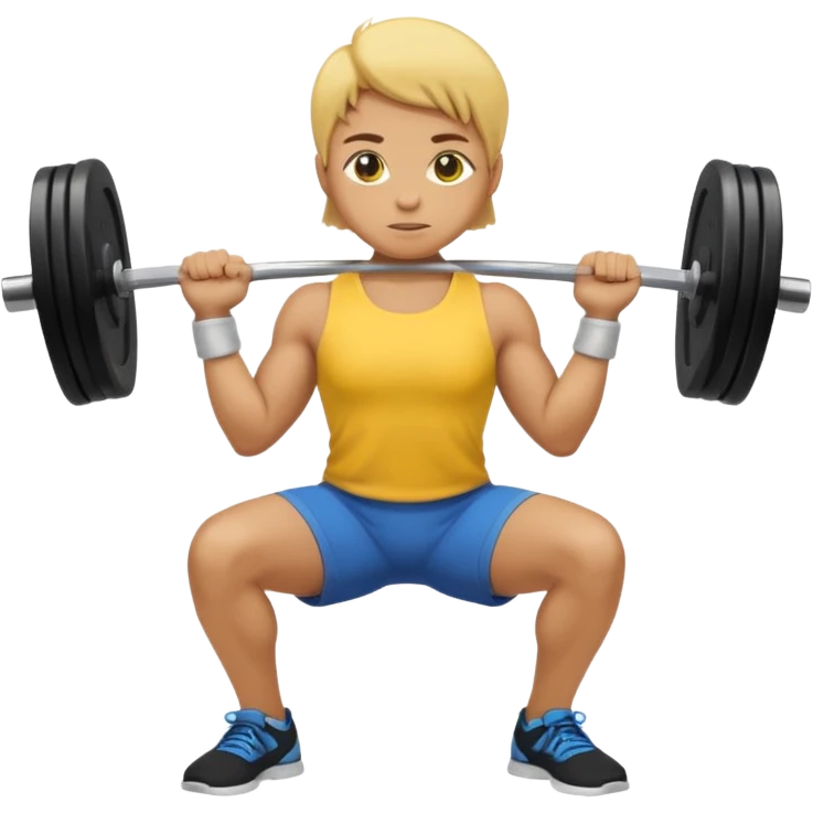 squat with barbell - yellow emoji emoji