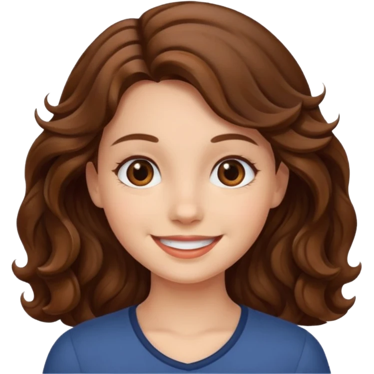 A girl with fair skin and wavy brown hair. emoji